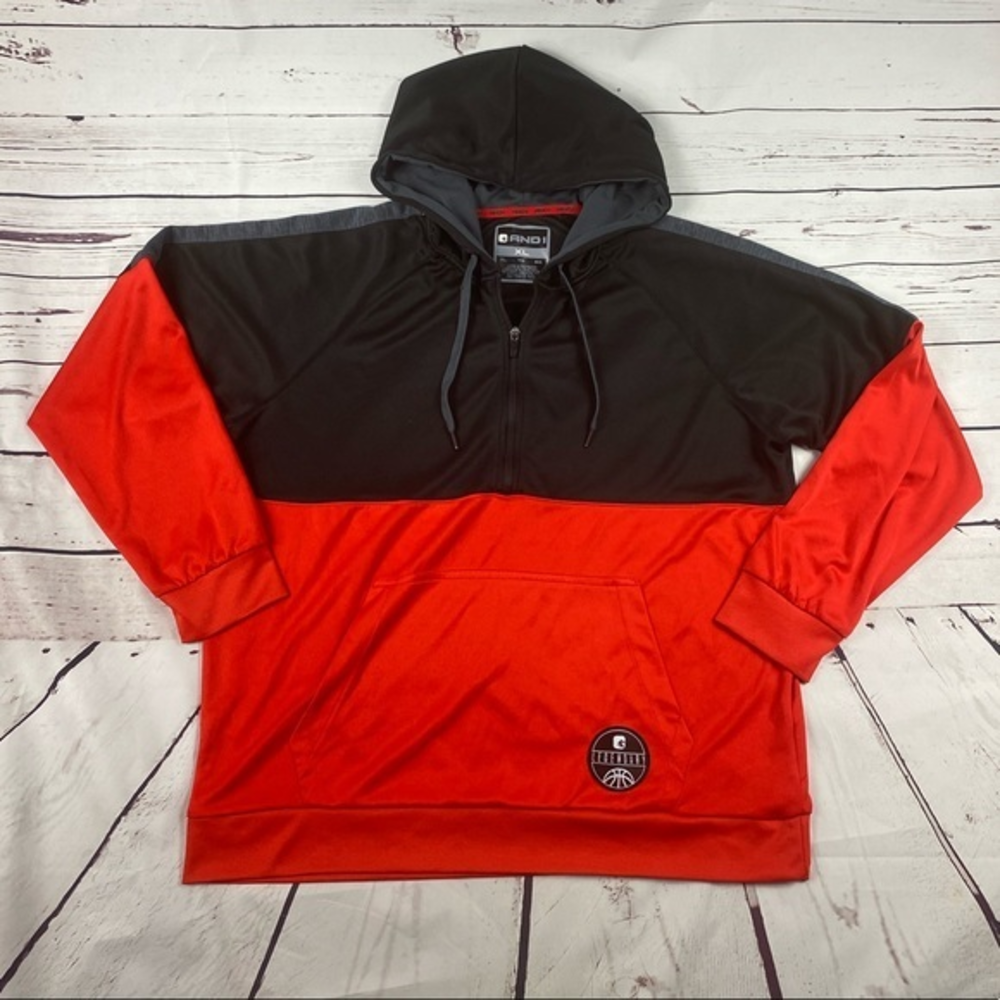 And1 Mens Red Half Zip‎ Hoodie